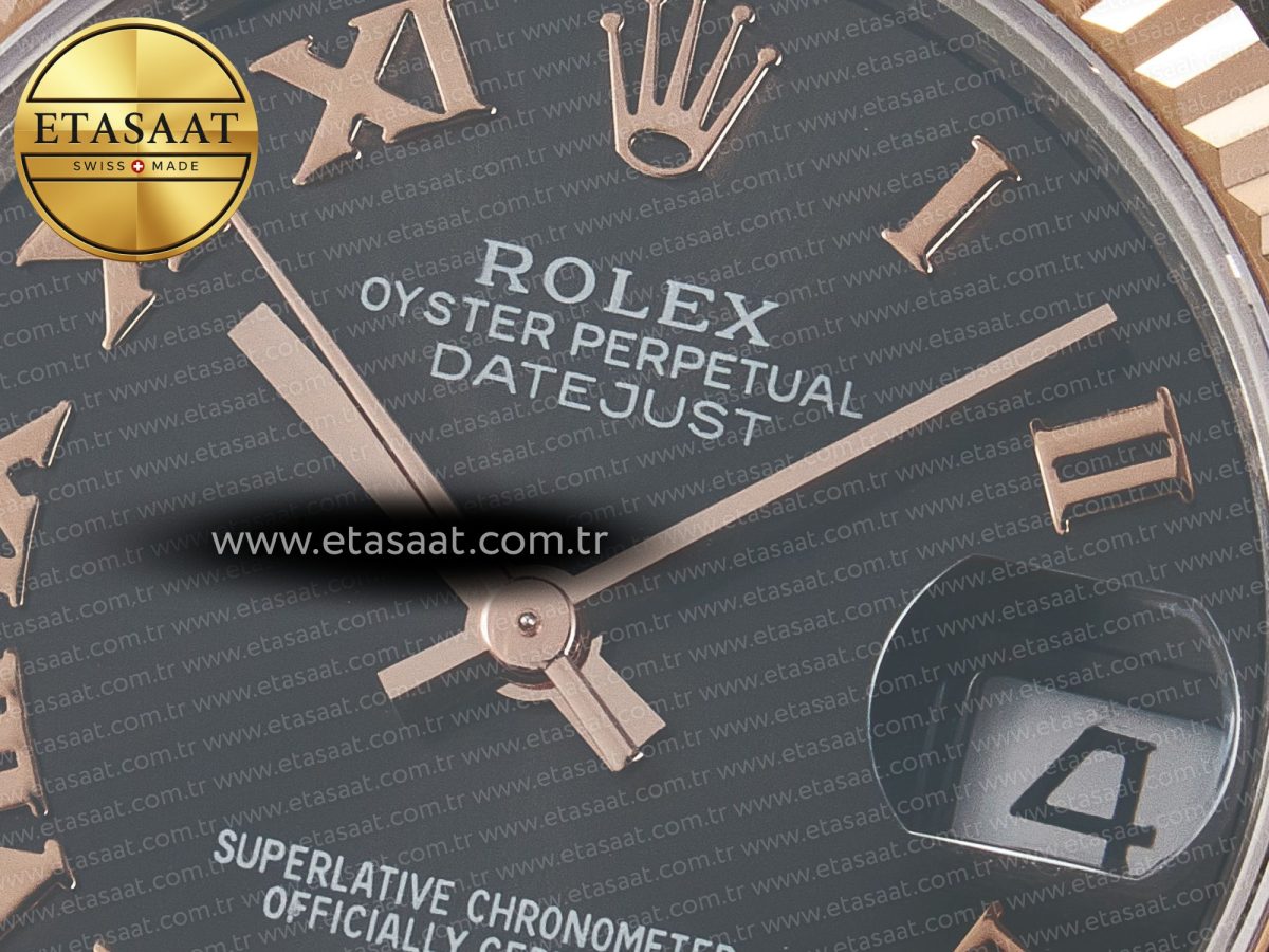 Rolex DateJust 31 278271 ARF 1:1 Best Edition 904L Steel Gray Roman Diamonds Dial on SS/RG Oyster Bracelet ETA 2688 - Görsel 10