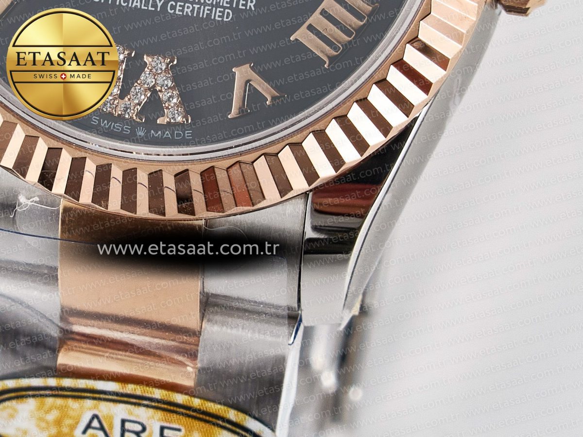 Rolex DateJust 31 278271 ARF 1:1 Best Edition 904L Steel Gray Roman Diamonds Dial on SS/RG Oyster Bracelet ETA 2688 - Görsel 13