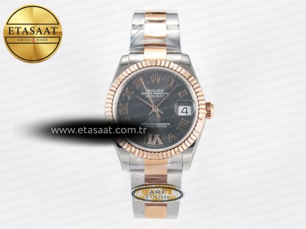 Rolex Datejust 31 278271 ARF Gri Roma Pırlanta Oyster 2688 Eta Saat - 1:1 Süper Klon Replika Saat