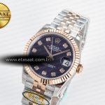 Rolex DateJust 31 278271 ARF 1:1 Best Edition 904L Steel Purple Diamonds Dial on SS/RG Jubilee Bracelet ETA 2688