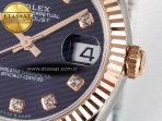 Rolex DateJust 31 278271 ARF 1:1 Best Edition 904L Steel Purple Diamonds Dial on SS/RG Jubilee Bracelet ETA 2688 - Görsel 11
