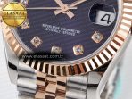 Rolex DateJust 31 278271 ARF 1:1 Best Edition 904L Steel Purple Diamonds Dial on SS/RG Jubilee Bracelet ETA 2688 - Görsel 12