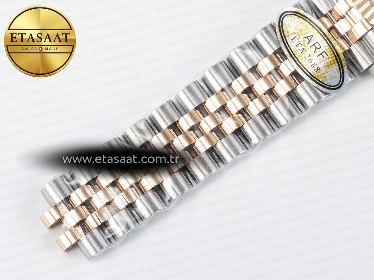 Rolex DateJust 31 278271 ARF 1:1 Best Edition 904L Steel Purple Diamonds Dial on SS/RG Jubilee Bracelet ETA 2688 - Görsel 24