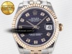 Rolex DateJust 31 278271 ARF 1:1 Best Edition 904L Steel Purple Diamonds Dial on SS/RG Jubilee Bracelet ETA 2688 - Görsel 4