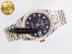 Rolex DateJust 31 278271 ARF 1:1 Best Edition 904L Steel Purple Diamonds Dial on SS/RG Jubilee Bracelet ETA 2688 - Görsel 8