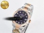 Rolex DateJust 31 278271 ARF 1:1 Best Edition 904L Steel Purple Diamonds Dial on SS/RG Oyster Bracelet ETA 2688