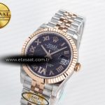 Rolex DateJust 31 278271 ARF 1:1 Best Edition 904L Steel Purple Roman Diamonds Dial on SS/RG Jubilee Bracelet ETA 2688