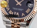 Rolex DateJust 31 278271 ARF 1:1 Best Edition 904L Steel Purple Roman Diamonds Dial on SS/RG Jubilee Bracelet ETA 2688 - Görsel 12