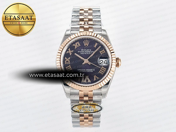 Rolex Datejust 31 278271 ARF Mor Roma Pırlantalı 2688 Eta Saat - 1:1 Süper Klon Replika Saat