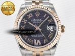 Rolex DateJust 31 278271 ARF 1:1 Best Edition 904L Steel Purple Roman Diamonds Dial on SS/RG Jubilee Bracelet ETA 2688 - Görsel 4