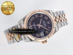 Rolex DateJust 31 278271 ARF 1:1 Best Edition 904L Steel Purple Roman Diamonds Dial on SS/RG Jubilee Bracelet ETA 2688 - Görsel 8