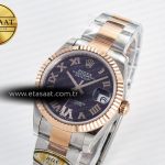Rolex DateJust 31 278271 ARF 1:1 Best Edition 904L Steel Purple Roman Diamonds Dial on SS/RG Oyster Bracelet ETA 2688