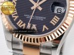 Rolex DateJust 31 278271 ARF 1:1 Best Edition 904L Steel Purple Roman Diamonds Dial on SS/RG Oyster Bracelet ETA 2688 - Görsel 12