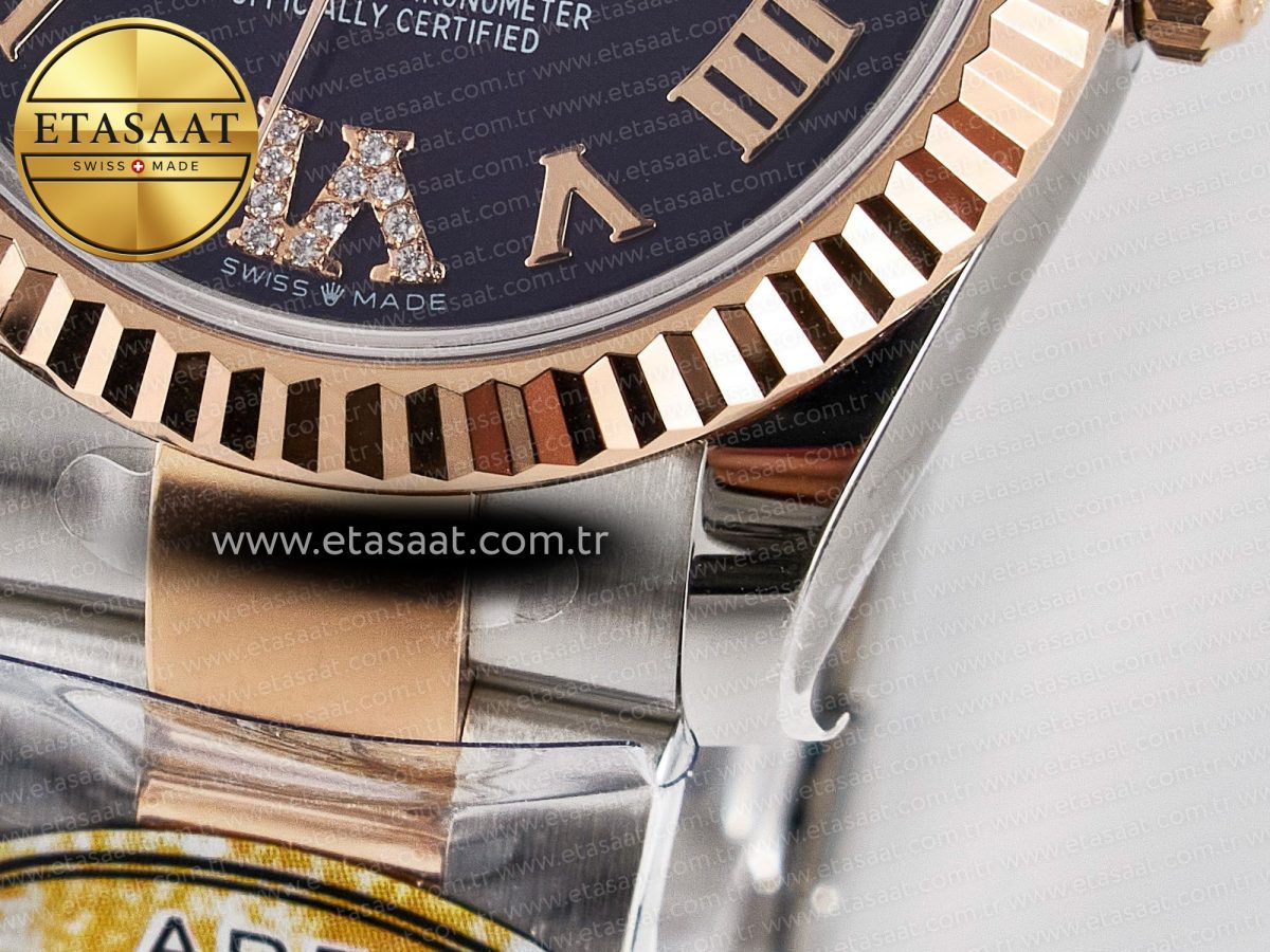 Rolex DateJust 31 278271 ARF 1:1 Best Edition 904L Steel Purple Roman Diamonds Dial on SS/RG Oyster Bracelet ETA 2688 - Görsel 13