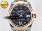 Rolex DateJust 31 278271 ARF 1:1 Best Edition 904L Steel Purple Roman Diamonds Dial on SS/RG Oyster Bracelet ETA 2688 - Görsel 4