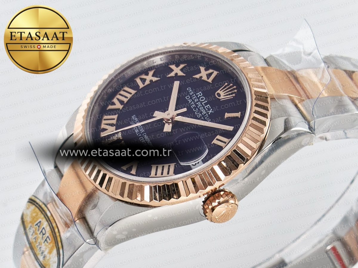 Rolex DateJust 31 278271 ARF 1:1 Best Edition 904L Steel Purple Roman Diamonds Dial on SS/RG Oyster Bracelet ETA 2688 - Görsel 6
