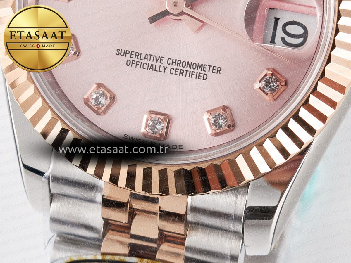 Rolex DateJust 31 278271 ARF 1:1 Best Edition 904L Steel RG Diamonds Dial on SS/RG Jubilee Bracelet ETA 2688 - Görsel 12