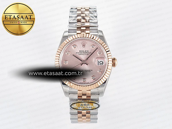Rolex Datejust 31 278271 ARF RG Pırlantalı Kadran 2688 Eta Saat - 1:1 Süper Klon Replika Saat