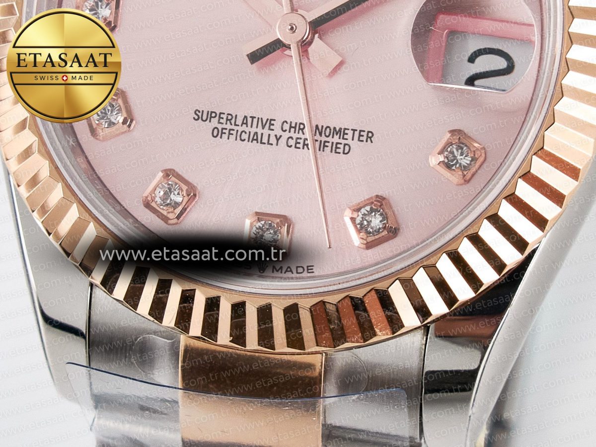 Rolex DateJust 31 278271 ARF 1:1 Best Edition 904L Steel RG Diamonds Dial on SS/RG Oyster Bracelet ETA 2688 - Görsel 12