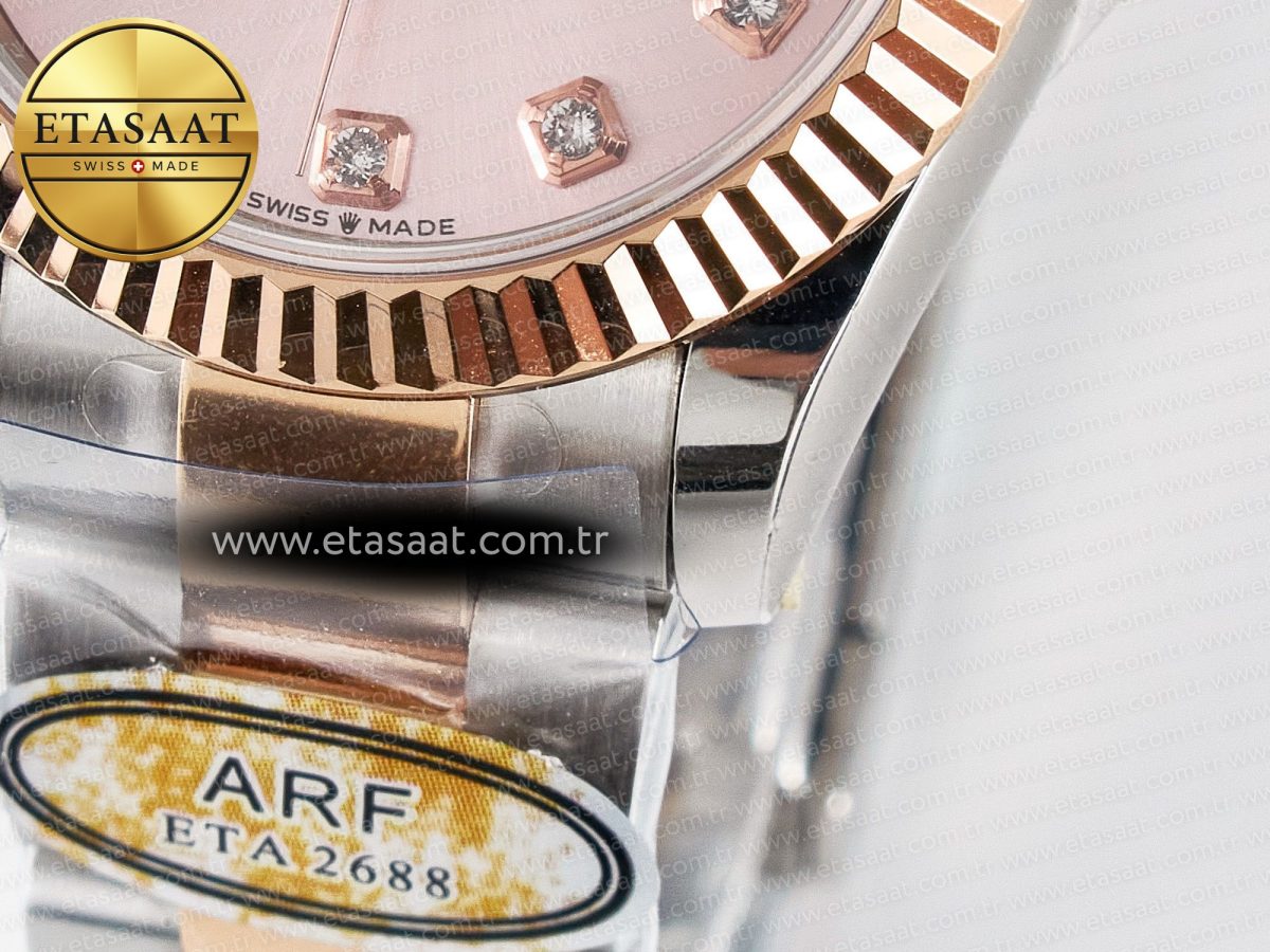 Rolex DateJust 31 278271 ARF 1:1 Best Edition 904L Steel RG Diamonds Dial on SS/RG Oyster Bracelet ETA 2688 - Görsel 13