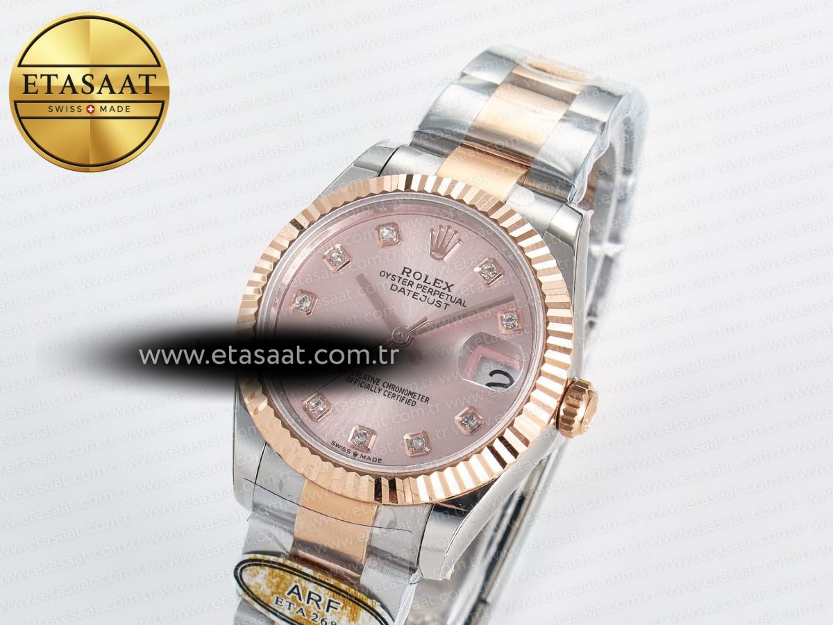 Rolex DateJust 31 278271 ARF 1:1 Best Edition 904L Steel RG Diamonds Dial on SS/RG Oyster Bracelet ETA 2688 - Görsel 2