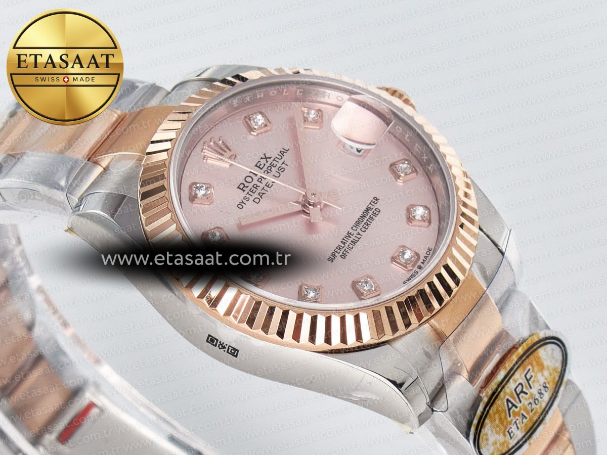 Rolex DateJust 31 278271 ARF 1:1 Best Edition 904L Steel RG Diamonds Dial on SS/RG Oyster Bracelet ETA 2688 - Görsel 7