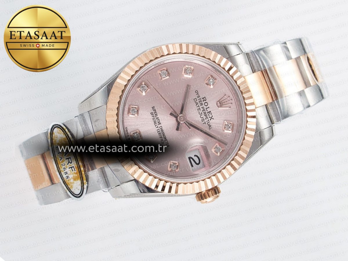 Rolex DateJust 31 278271 ARF 1:1 Best Edition 904L Steel RG Diamonds Dial on SS/RG Oyster Bracelet ETA 2688 - Görsel 8