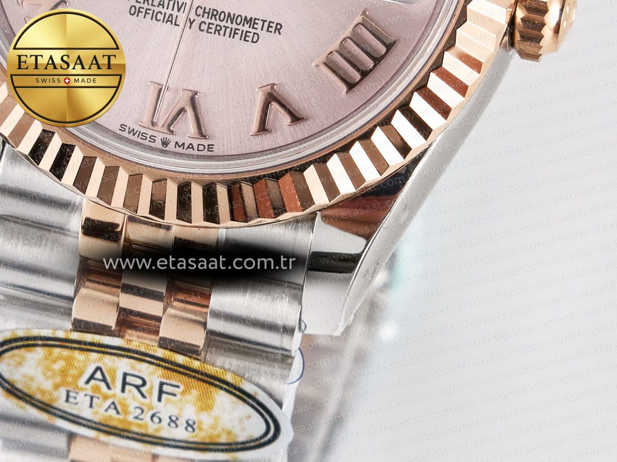 Rolex DateJust 31 278271 ARF 1:1 Best Edition 904L Steel RG Roman Dial on SS/RG Jubilee Bracelet ETA 2688 - Görsel 13