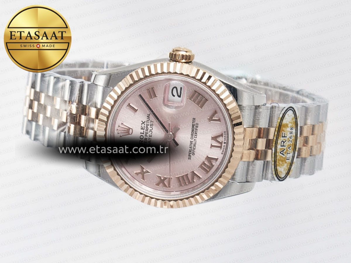 Rolex DateJust 31 278271 ARF 1:1 Best Edition 904L Steel RG Roman Dial on SS/RG Jubilee Bracelet ETA 2688 - Görsel 9