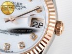 Rolex DateJust 31 278271 ARF 1:1 Best Edition 904L Steel White MOP Diamonds Dial on SS/RG Jubilee Bracelet ETA 2688 - Görsel 11