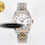 Rolex Datejust 31 278271 ARF Beyaz Roma Kadran Jubilee 2688 Eta Saat - Görsel 3 - 1:1 Süper Klon Saat
