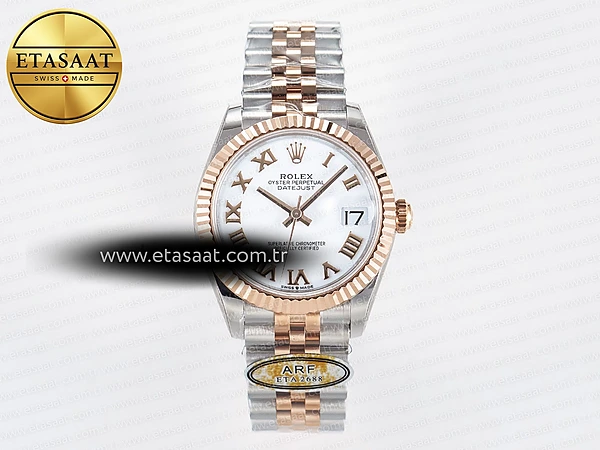 Rolex Datejust 31 278271 ARF Beyaz Roma Kadran Jubilee 2688 Eta Saat - 1:1 Süper Klon Replika Saat