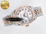 Rolex DateJust 31 278271 ARF 1:1 Best Edition 904L Steel White Roman Dial on SS/RG Jubilee Bracelet ETA 2688 - Görsel 8