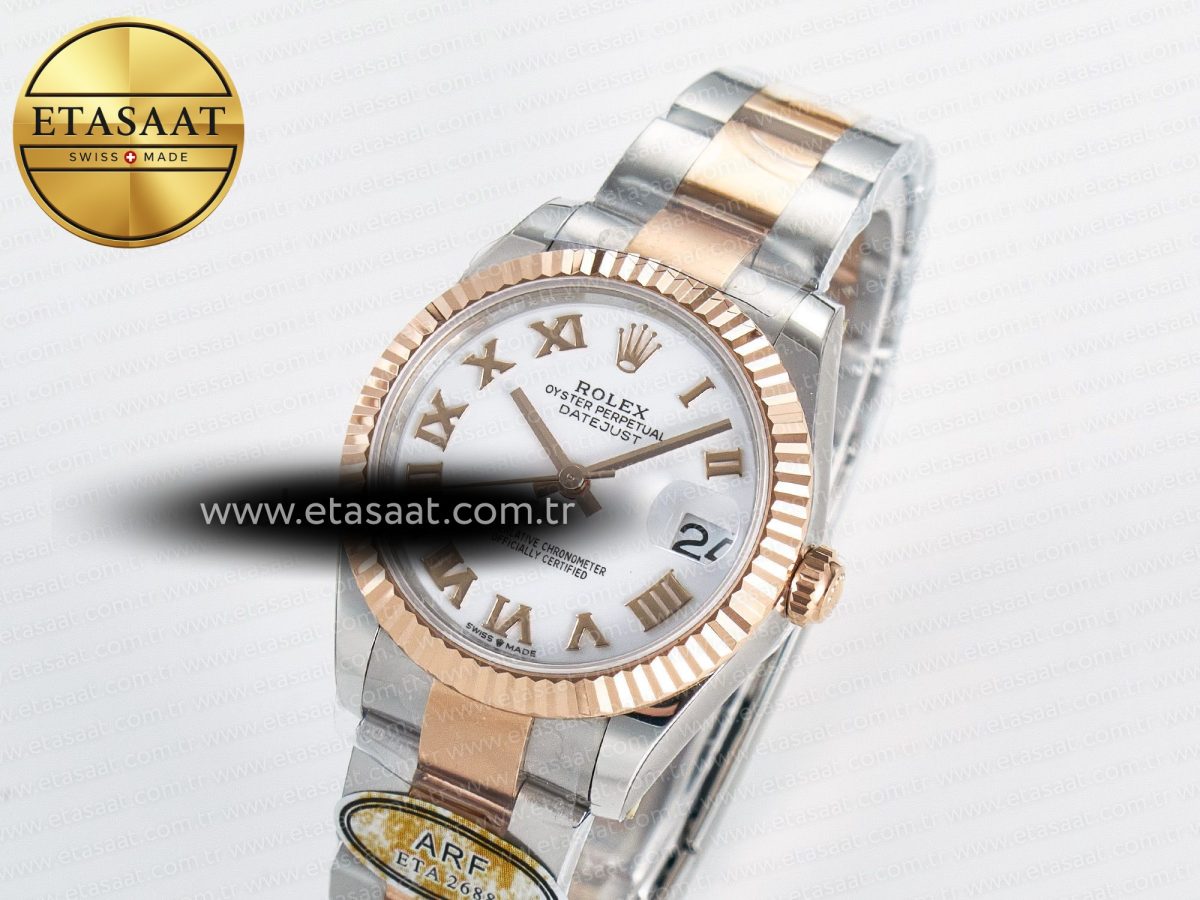 Rolex DateJust 31 278271 ARF 1:1 Best Edition 904L Steel White Roman Dial on SS/RG Oyster Bracelet ETA 2688 - Görsel 1