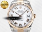 Rolex DateJust 31 278271 ARF 1:1 Best Edition 904L Steel White Roman Dial on SS/RG Oyster Bracelet ETA 2688 - Görsel 4