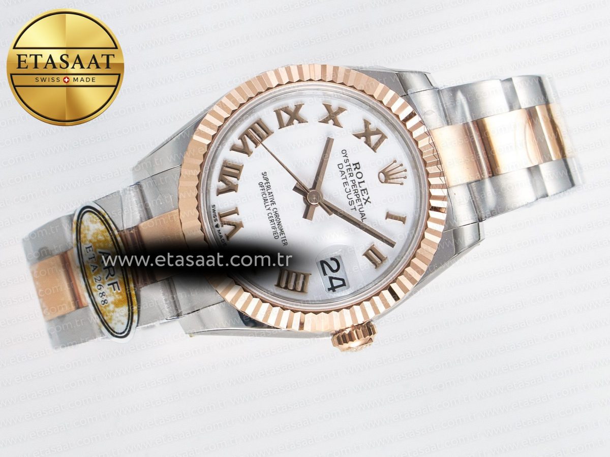 Rolex DateJust 31 278271 ARF 1:1 Best Edition 904L Steel White Roman Dial on SS/RG Oyster Bracelet ETA 2688 - Görsel 8