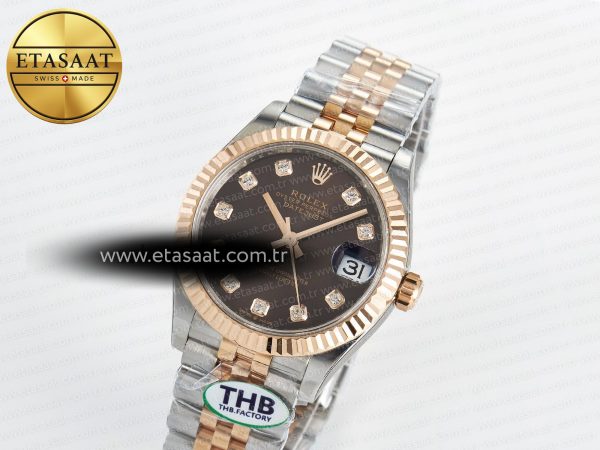 Rolex DateJust 278271 904L Steel Brown Diamonds Dial on SS/RG Cal.2236