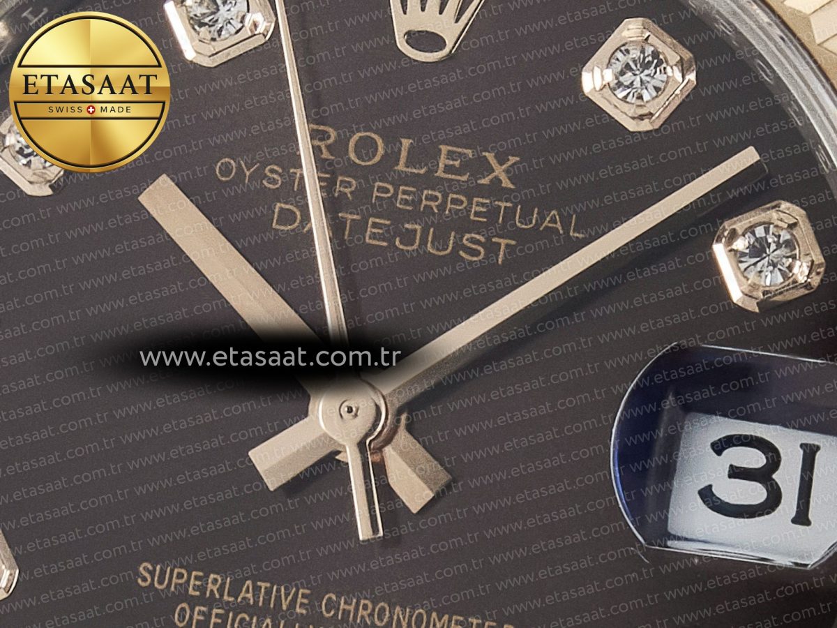 Rolex DateJust 278271 904L Steel Brown Diamonds Dial on SS/RG Cal.2236 - Görsel 10