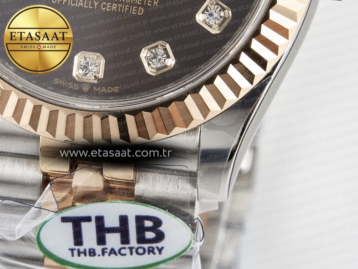Rolex DateJust 278271 904L Steel Brown Diamonds Dial on SS/RG Cal.2236 - Görsel 13