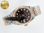 Rolex DateJust 278271 904L Steel Brown Diamonds Dial on SS/RG Cal.2236 - Görsel 8