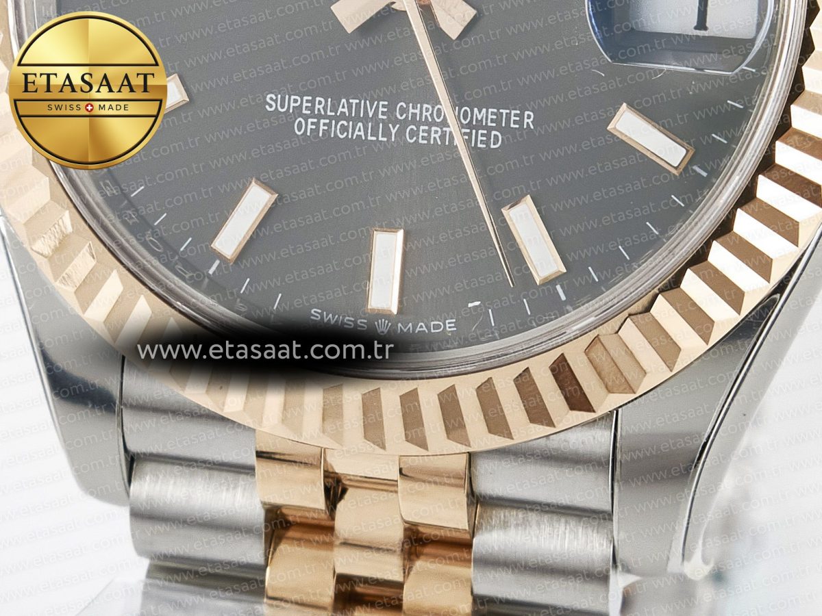 Rolex DateJust 278271 904L Steel Gray Diamonds Dial Stick Marker on SS/RG Cal.2236 - Görsel 12