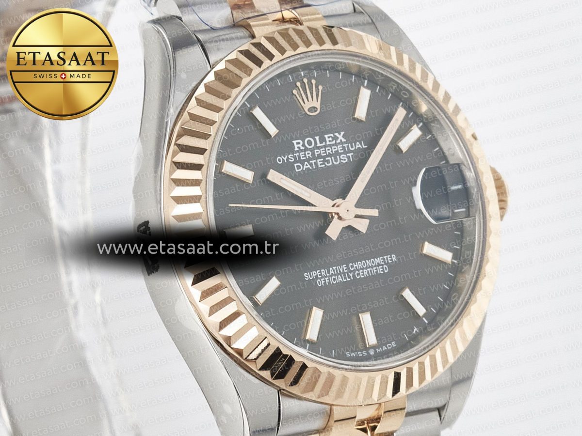 Rolex DateJust 278271 904L Steel Gray Diamonds Dial Stick Marker on SS/RG Cal.2236 - Görsel 5