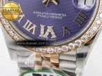 Rolex DateJust 278271 904L Steel Purple Roman Dial Diamonds Bezel on SS/RG Cal.2236 - Görsel 12