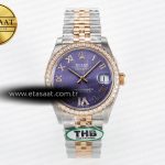 Rolex Datejust 278271 Mor Roma Kadran Pırlantalı Cal.2236 Eta Saat - Görsel 3 - 1:1 Süper Klon Saat