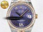 Rolex DateJust 278271 904L Steel Purple Roman Dial Diamonds Bezel on SS/RG Cal.2236 - Görsel 4