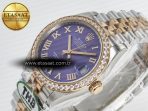 Rolex DateJust 278271 904L Steel Purple Roman Dial Diamonds Bezel on SS/RG Cal.2236 - Görsel 6
