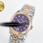 Rolex DateJust 278271 904L Steel Purple Roman Diamonds Dial on SS/RG Cal.2236