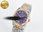 Rolex DateJust 278271 904L Steel Purple Roman Diamonds Dial on SS/RG Cal.2236 - Görsel 2