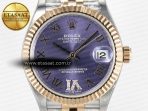 Rolex DateJust 278271 904L Steel Purple Roman Diamonds Dial on SS/RG Cal.2236 - Görsel 4