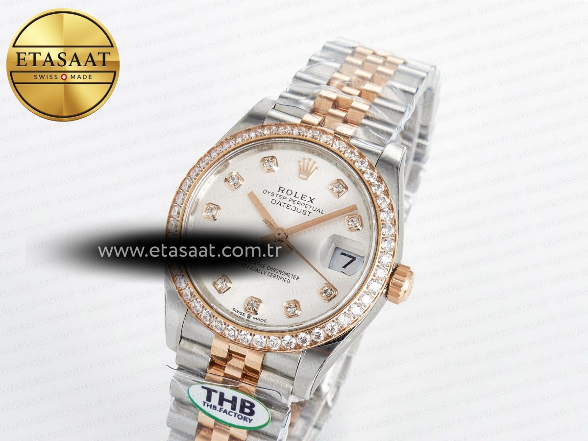 Rolex DateJust 278271 904L Steel White Diamonds Dial Diamonds Bezel on SS/RG Cal.2236 - Görsel 1